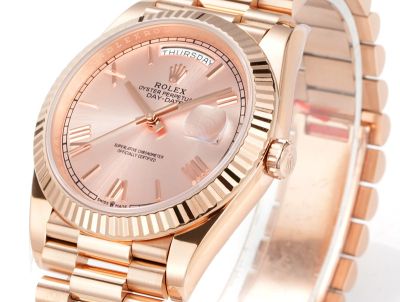 PPM Factory Rolex DD 2836/3255 Movement 18K Rose Gold President Band Rose Gold Face Watch